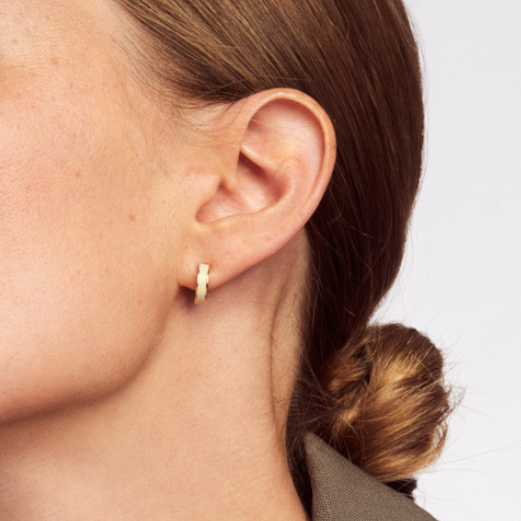 Mini Créoles Bangle - Blanc Sable