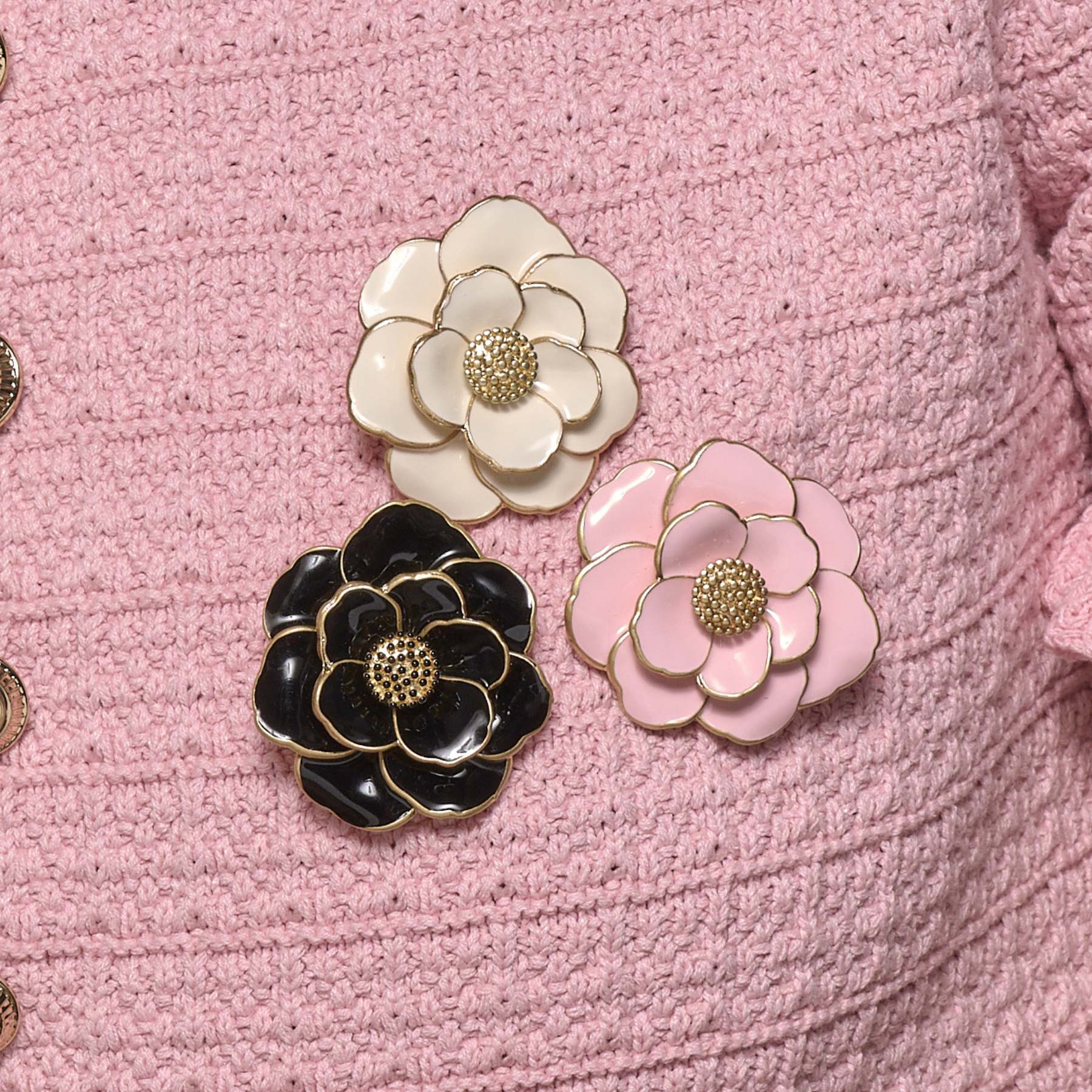 Mini Pendentif Peony - Noir Carbon