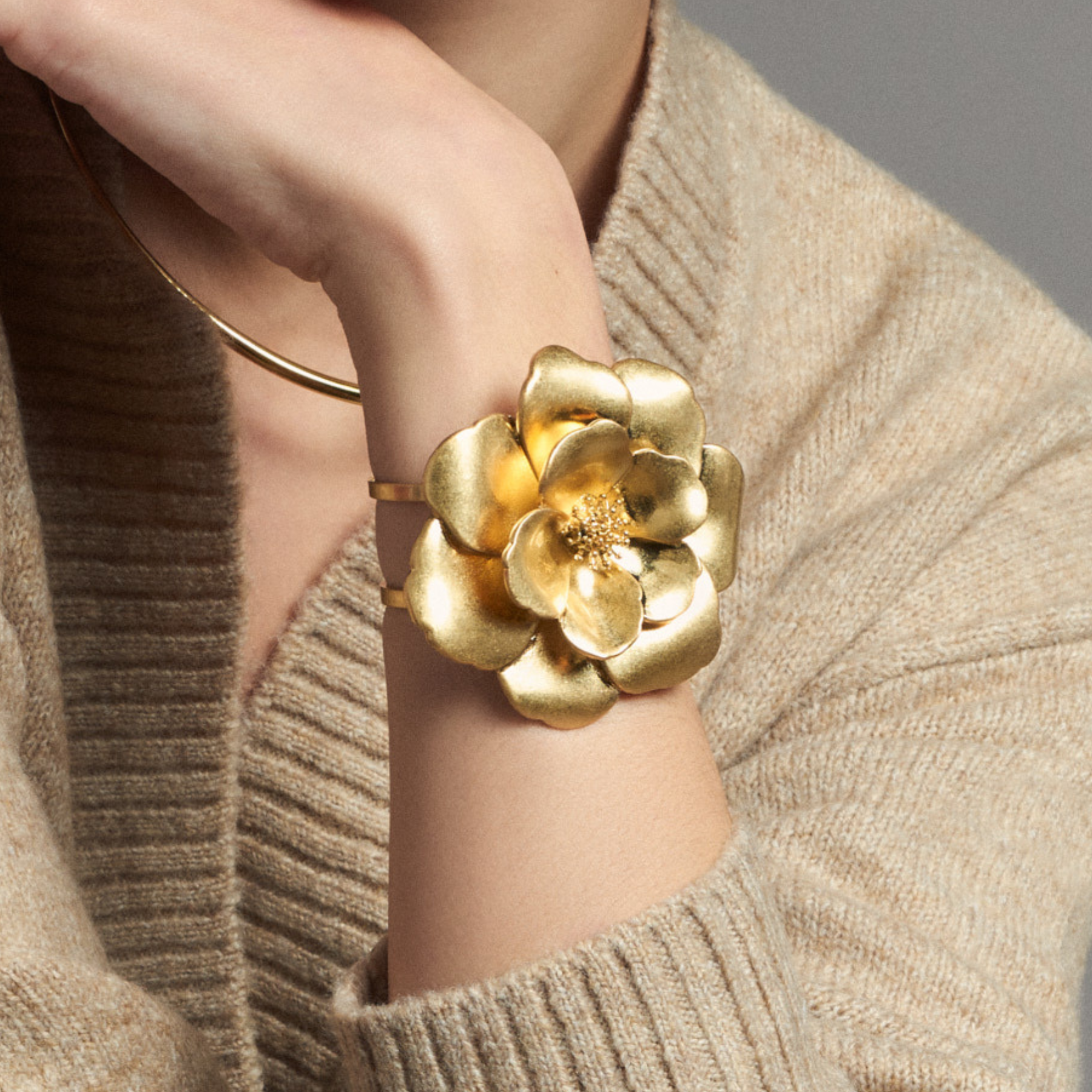 Peony Cuff - Light Gold