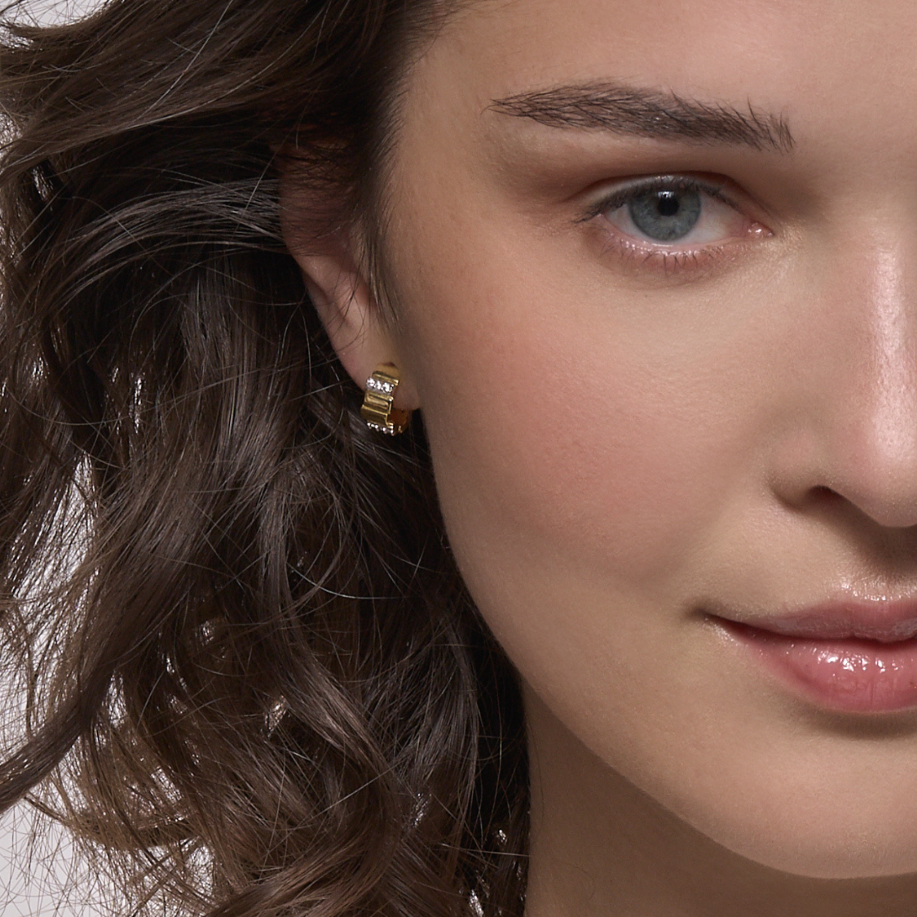 Mini-Hoop Earrings Inès Multi - Light Gold