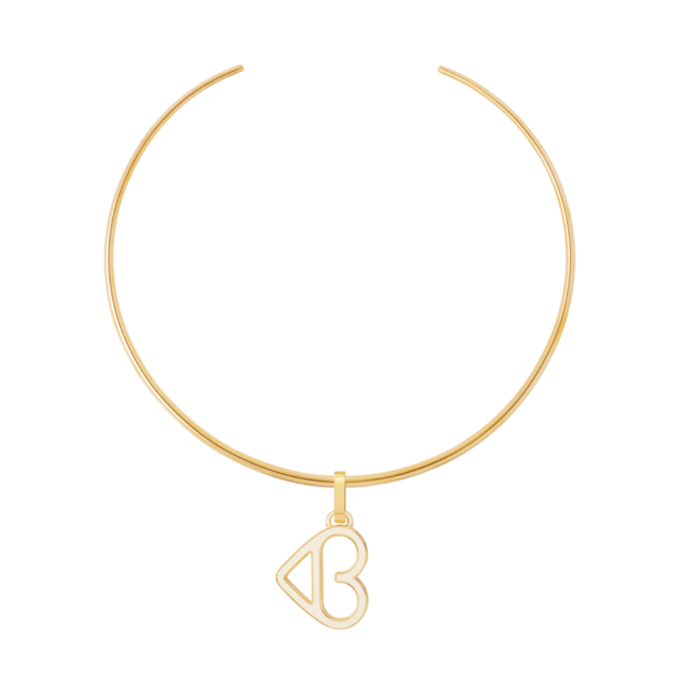 Torque necklace and Pendant AN-O - Sand White